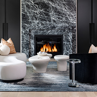 living room interior design by Jennifer Backstein Photography by Mike Chajeki