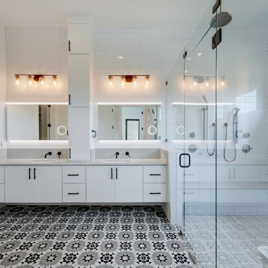 Designer bathroom flooring
